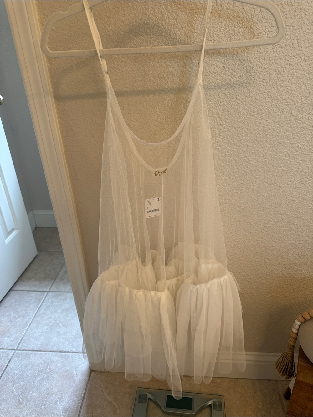 Sheer White Mesh Slip Dress by (Free People) - White
